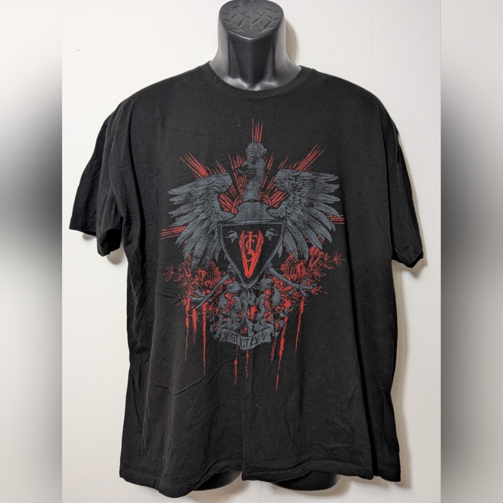 Men's Strictly V Twin Moto Black Affliction Style Grudge T-shirt Size XL
